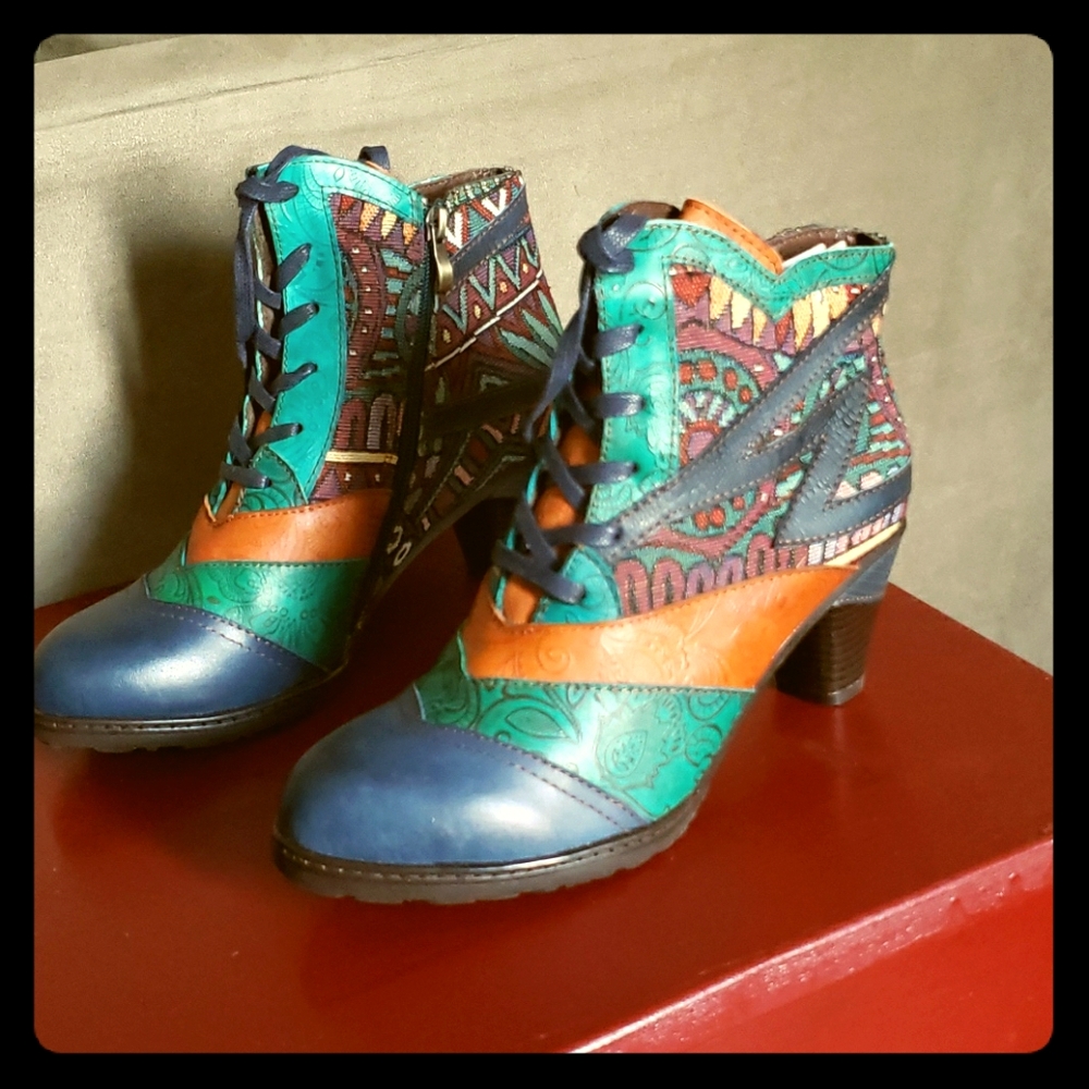 Socofy patchwork ankle boot